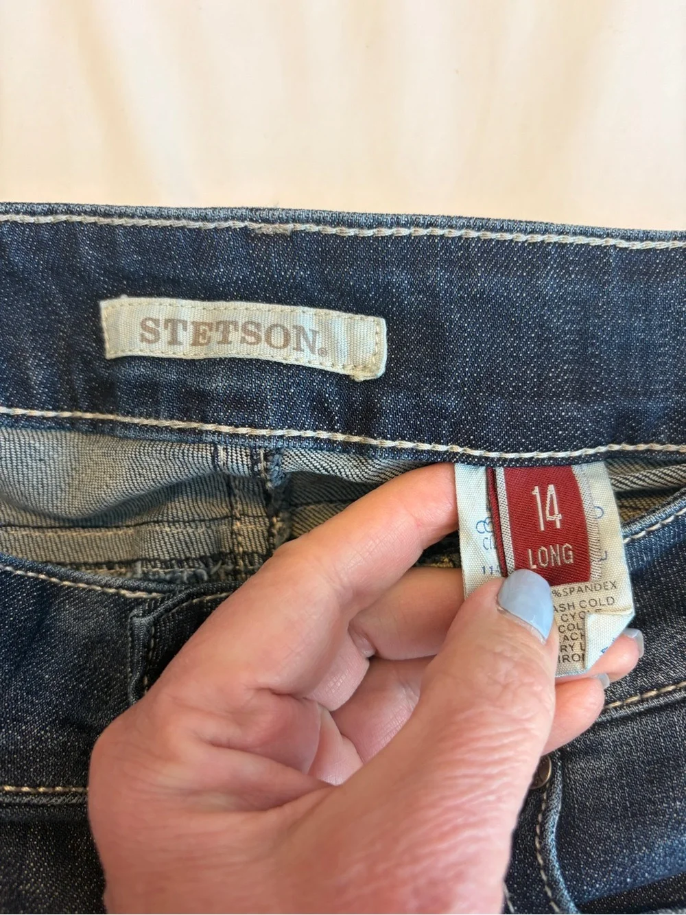 Stetson Classic Bootcut Jeans 14 Long Western Stretch Denim M4